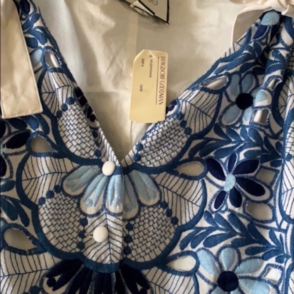 NWT RARE Alexis blue embroidered cocktail dress XS - Picture 6 of 8